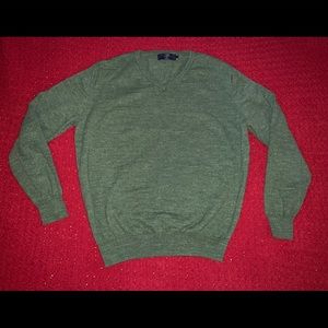 Men’s JCrew Green w/ White Speckled V-Neck Sweater